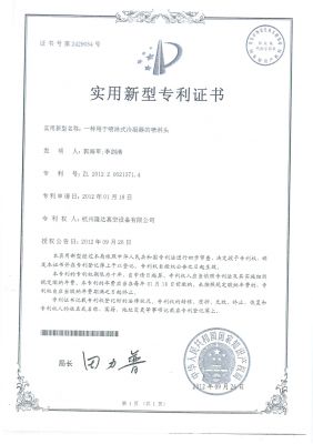 Patent certificate 